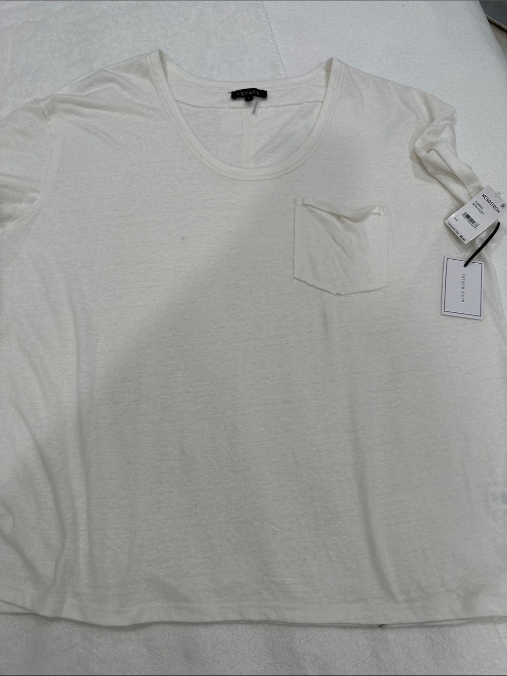 1. State Cream Short Sleeve Pocket Tee